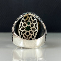 Green Agate Gemstone Classic Daily 925 Solid Silver Men Ring