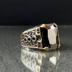 Black Onyx Stone 925 Silver Men Ring