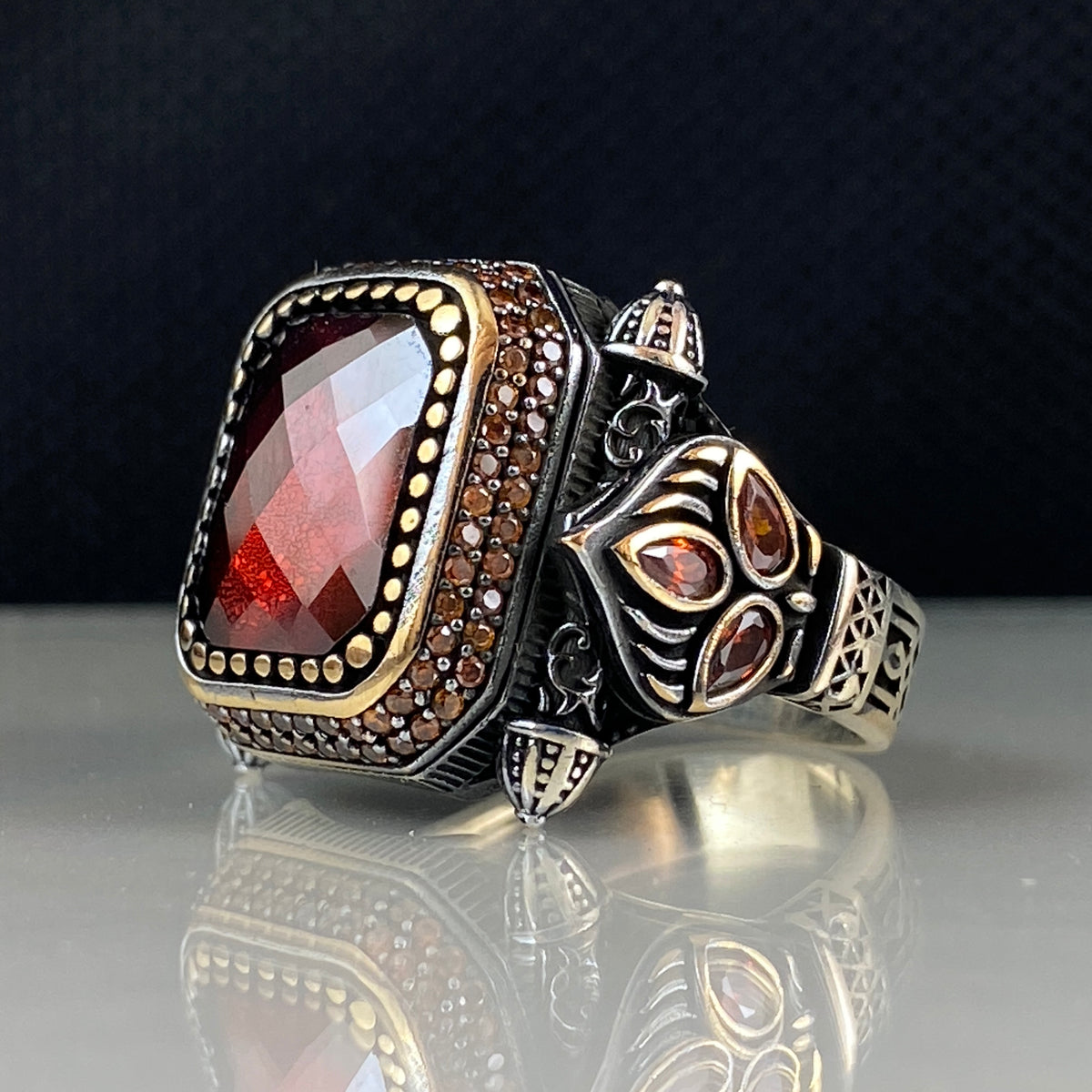 Ruby Gemstone 925 Sterling Silver Men Handmade Ring