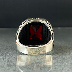 Red Ruby Gemstone 925 Solid Silver Handmade Ring