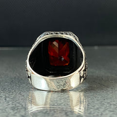 Ruby Stone 925 Sterling Silver Handmade Ring