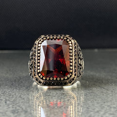 Ruby Stone 925 Sterling Silver Handmade Ring