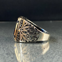 Sapphire 925 Silver Handmade Men Ring