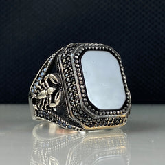 Scorpion Zodiac 925 Sterling Silver Black Onyx Stone Ring