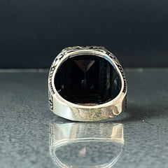 Black Onyx Gemstone 925 Solid Silver Handmade Men Ring