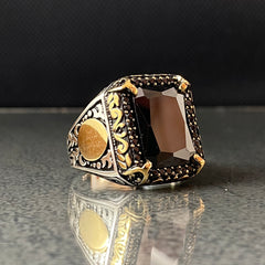 Black Onyx Gemstone 925 Solid Silver Handmade Men Ring