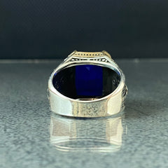 Sapphire 925 Sterling Silver Handmade Ring