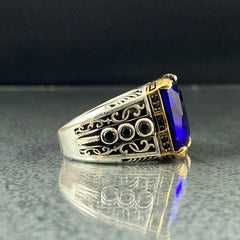 Sapphire 925 Sterling Silver Handmade Ring