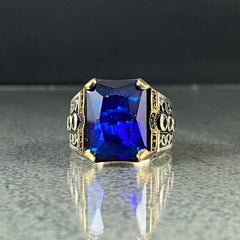 Sapphire 925 Sterling Silver Handmade Ring