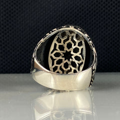 Classic Onyx Stone 925 Sterling Silver Men Ring