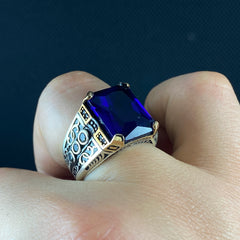 Sapphire 925 Sterling Silver Handmade Ring