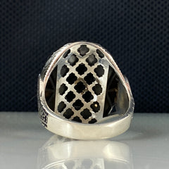 Black Onyx Gemstone 925 Sterling Silver Men Ring