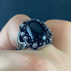 Onyx Gemstone 925 Sterling Silver Men Handmade Ring