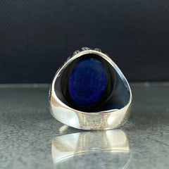 Sapphire Gemstone 925 Sterling Silver Handmade Men Ring