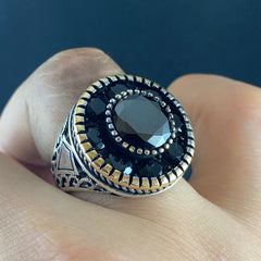 Onyx Handmade 925 Sterling Silver Men Ring