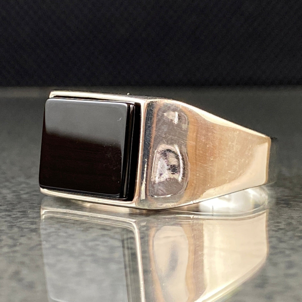 Onyx Gemstone Black 925 Solid Silver Men Ring