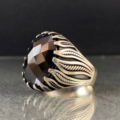 Black Onyx Stone 925 Sterling Silver Men Ring