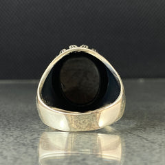 Black Onyx Stone 925 Sterling Silver Men Ring