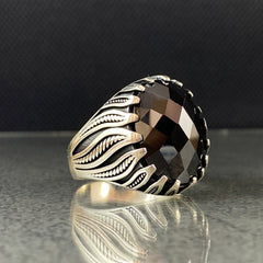 Black Onyx Stone 925 Sterling Silver Men Ring