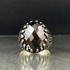 Black Onyx Stone 925 Sterling Silver Men Ring