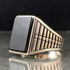 Onyx Gemstone 925 Silver Ring For Men