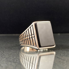 Onyx Gemstone 925 Silver Ring For Men