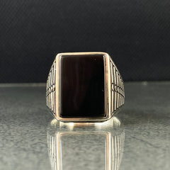 Onyx Gemstone 925 Silver Ring For Men