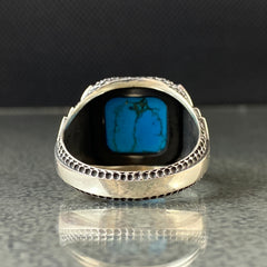 Turquoise Gemstone 925 Silver Men Ring