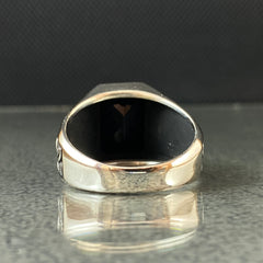 Men Handmade Black Onyx Gemstone 925 Silver Ring