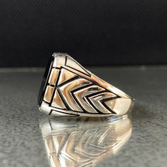 Onyx Gemstone 925 Silver Men Ring