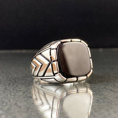 Onyx Gemstone 925 Silver Men Ring