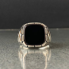 Onyx Gemstone 925 Silver Men Ring