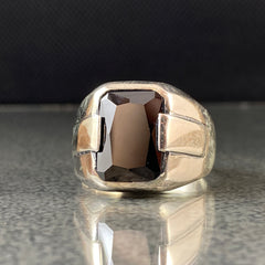 Onyx Gemstone Simple 925 Solid Silver Men Ring