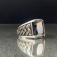 Mystic Topaz Gemstone 925 Solid Silver Handmade Ring