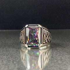 Mystic Topaz Gemstone 925 Solid Silver Handmade Ring