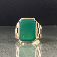 Anillo de plata maciza de piedra esmeralda 925, anillo de piedra preciosa esmeralda verde 