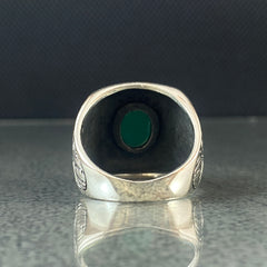 Agate Gemstone 925 Sterling Silver Men Ring