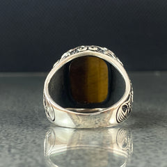 Tiger Eye Gemstone 925 Solid Silver Ring