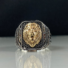 Lion Animal 925 Sterling Silver Leo Zodiac Ring