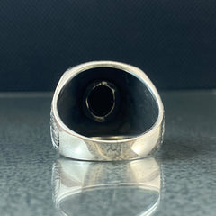 Onyx Gemstone 925 Solid Silver Men Handmade Ring