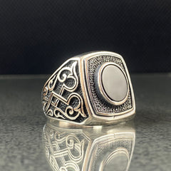 Onyx Gemstone 925 Solid Silver Men Handmade Ring