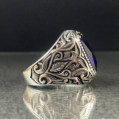 Sapphire Gemstone 925 Solid Silver Handmade Ring