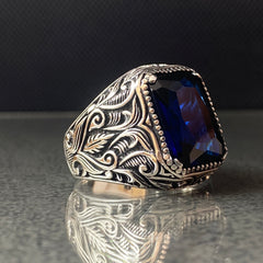 Sapphire Gemstone 925 Solid Silver Handmade Ring