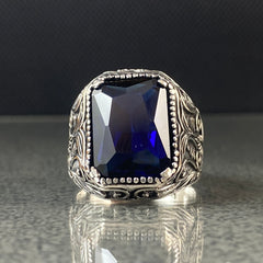 Sapphire Gemstone 925 Solid Silver Handmade Ring