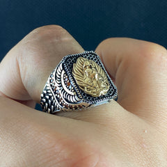 Lion Animal 925 Sterling Silver Leo Zodiac Ring