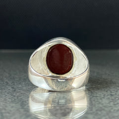 Simple Daily Agate 925 Silver Ring For Young Men