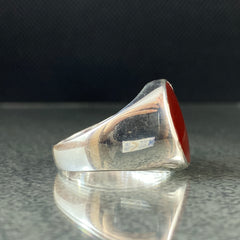 Simple Daily Agate 925 Silver Ring For Young Men