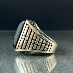 Onyx Gemstone 925 Solid Silver Men Ring