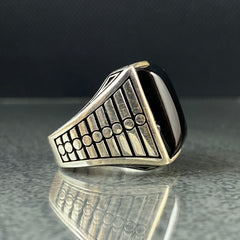 Onyx Gemstone 925 Solid Silver Men Ring