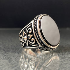 Onyx Gemstone 925 Solid Silver Handmade Ring